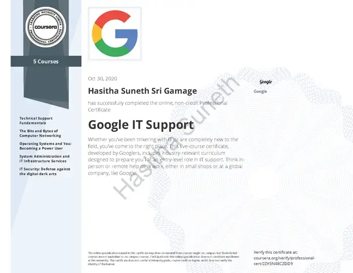 Google IT Support